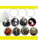 Jason Friday 13th wine glass cup charms markers 8 pc Jason Voorhies Hall... - €9,29 EUR