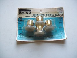 Vintage Pack of 4 Montgomery Ward Furniture Swivel Glides 3/4&quot; self-leveling New - $19.79