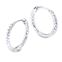 925 Sterling Silver Twist Hoop Earrings - New - £11.75 GBP