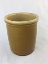 VTG TG Green 4&quot; Church Canister Gold England Pottery Stoneware Jar No Lid FLAW - $19.78