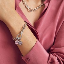 925 Sterling Silver Freshwater Pearl Charm Chain Bracelet Trend Women&#39;s Jewelry  - £53.98 GBP