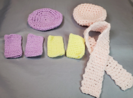 Doll Crochet Hat Scarf Muff or Leg Warmer Lot fits AG Dolls &amp; Others Han... - $14.80