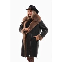 Vinci The Onyx Caramel Shearling & Fox Fur Leather Women Jacket image 8