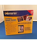 Memorex CD Jewel Cases Pack Of 10 Standard Size Clear Front &amp; Tray - £11.34 GBP