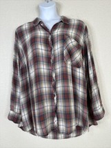 Terra &amp; Sky Womens Plus Size 4X Plaid Pocket Button Up Shirt Long Sleeve - £11.75 GBP