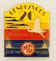 Vintage Jewelry Lapel Pin The Running Y MG Club TMG Car Rendezvous 2001 - $14.84