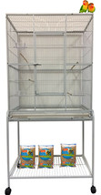 X-Large 64&quot; Bird Parrot Flight Breeder Cage Breeding Doors With Rolling Stand - £190.38 GBP