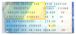 Waylon Jennings Concierto Ticket Stub Diciembre 10 1983 Cincinnati Ohio - £40.18 GBP