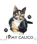 Calico Cat HEAT PRESS TRANSFER for T Shirt Sweatshirt Tote Bag Fabric Bl... - £5.18 GBP