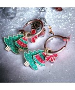 Vintage Christmas Tree, Bell, and Bow Charm Earrings - $16.85 CAD