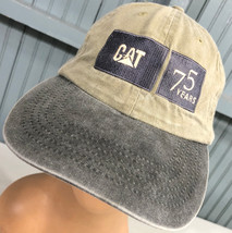 Caterpillar Tractor 75 Years Distressed Beat Up Baseball Cap Hat Adjustable - £8.98 GBP