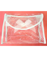 Cosmetic Makeup Organizer Bag Clear With a Bow See Thru Travel Ships Fre... - $8.12 CAD
