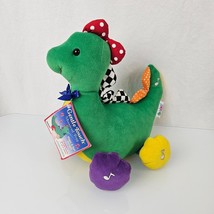 Vintage EDEN Interactive Green Dinosaur Musical Stuffed Plush 10&quot; Baby Toy NEW - £63.07 GBP
