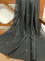 Black Scarf Dupatta Shawl, Abaya Chunari Viscose Silk cotton Indian Fabric DP911 - £10.18 GBP