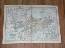 1897 Antique Dated Map Maritimes New Brunswick Nova Scotia Newfoundland Canada - £21.15 GBP