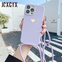 Plating Love Crossbody Necklace Cord Strap Lanyard Soft Phone Case For iPhone 14 - £8.02 GBP