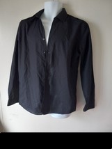 JF J. FERRAR Mens Shirt Size M Slim Fit Solid Black Button Down Long Sleeve - $13.86