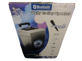 Vintage Bluetooth Party Trolley Portable Karaoke On Wheels With Mic - $197.99