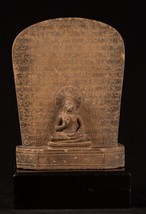 Bouddha Statue - Antique Pierre Stèle Thaï Enseignement 49cm/20 &quot; - £3,412.97 GBP