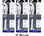 3-PK Commercial Electric 6 ft. 4-Outlet Surge Protector  1 USB-A 1 USB-C... - $21.56