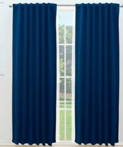 Catania Navy Blue Color Blackout Decorative Curtains Drapes 2 Pcs 80% Shades - $63.69