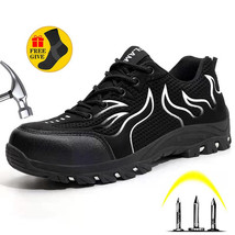 Ultra-Light Men Steel Toe Cap Brand Safety Shoes Boots Women Work Sneakers Breat - £57.02 GBP