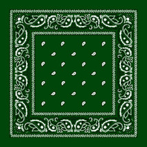 Dark Green - 12Pcs Paisley Print Bandana 100%Cotton Cover Head Warp Scarf - £23.47 GBP