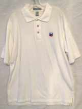 Chevron Gas Station White Employee Oil Collar Polo Shirt XL Extreme ~888A - £18.90 GBP
