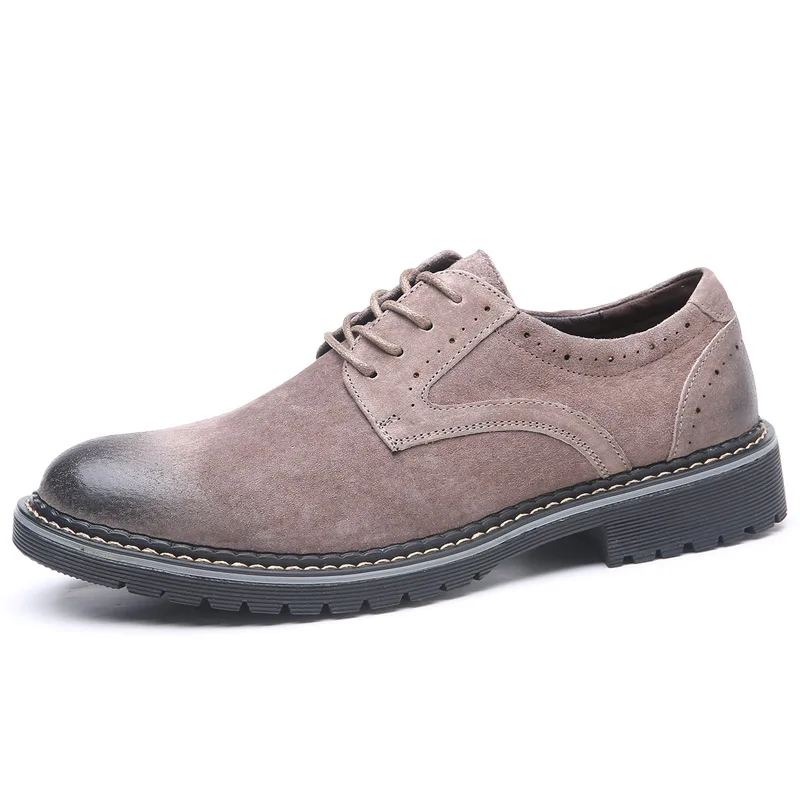 Genuine Leather Men Moccasins Full Brogue Men Shoes British Suede Leathe... - $92.12