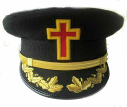 New Masonic Regalia Knight Templar Black Captain Hats - Almost All Sizes Cp Made - £85.99 GBP