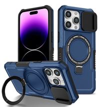 for iPhone 15 (Color: Blue) Ring Holder Hard Back Hard Silicon Cover Sta... - $834.34 MXN