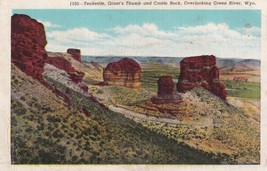 Green River Wyoming WY Teakettle Giant&#39;s Thumb Castle Rock Postcard C14 - £2.39 GBP