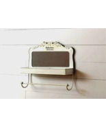 Bathroom wall Organizer with Mirror and Hooks  rustic tin- SALE - $79.32 CAD