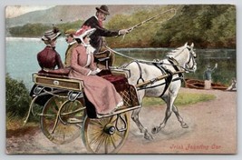 Irish Jaunting Car Victorians At Lake Horse Drawn Carriage Postcard B39 - £6.35 GBP