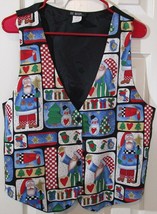 NWOT 111 Main Women&#39;s Lightweight Christmas Holiday Lined Vest, Large - £7.80 GBP