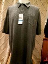 NWT AXIST XL Steel Gray Black Men&#39;s Polo Golf Short Sleeve Shirt - $19.79