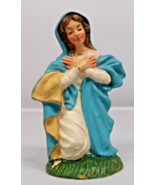 Virgin Mary Nativity Figure Papier Mache Replacement Handpainted Vintage - £10.85 GBP