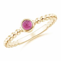 Authenticity Guarantee 
ANGARA Bezel Set Pink Tourmaline Stackable Ring with ... - £405.04 GBP