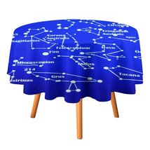Blue Constellation Tablecloth Round Kitchen Dining for Table Cover Decor... - £12.78 GBP+