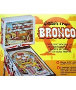 Bronco Pinball FLYER Original NOS 1977 Game Western Cowboy Retro Vintage... - £33.79 GBP