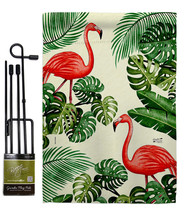 Paradise Flamingos Garden Flag Set Birds 13 X18.5 Double-Sided House Banner - £22.35 GBP