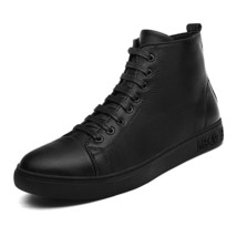 Man Warm Winter Real Leather Ankle Boots Men Zipper  Sneakers Winter Autumn Wate - £55.87 GBP
