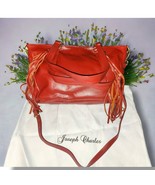 Joseph Charles All Leather Red shoulder bag/ crossbody bag With Dust Cover - £25.89 GBP