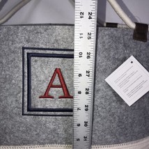 Thirty one Felt Storage Tote Whisper Grey w Rope New Red A Monogram Navy... - £35.34 GBP