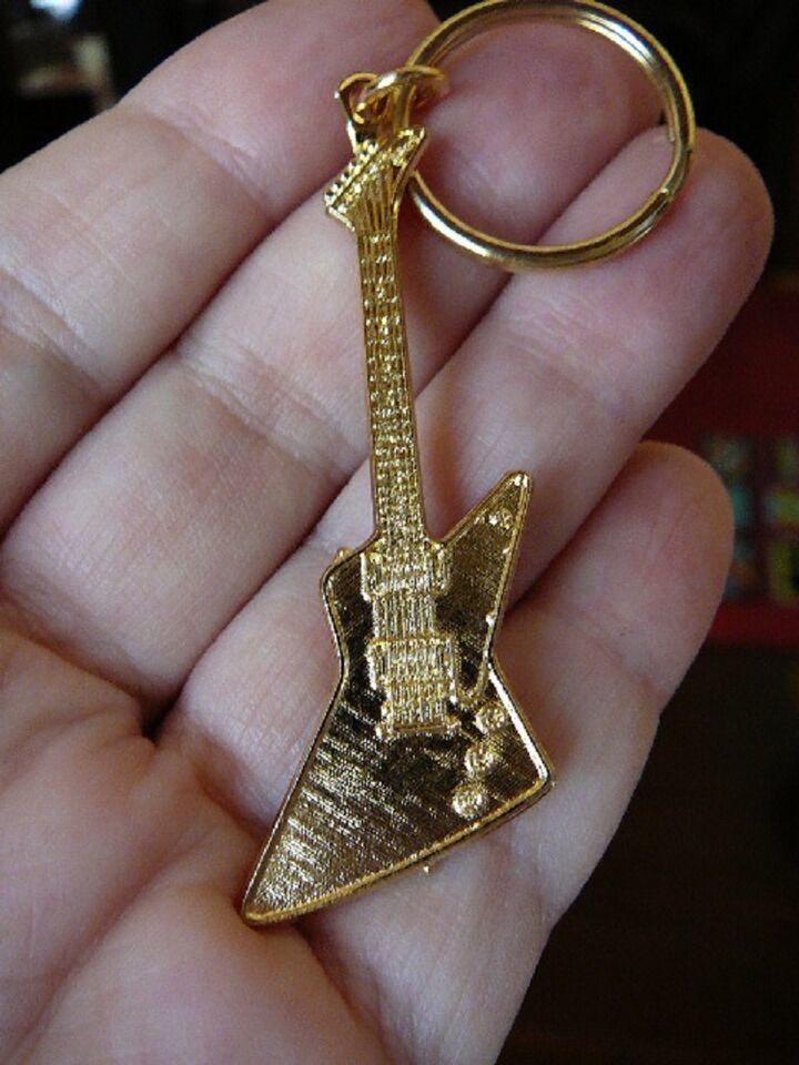 M307-C) GIBSON EXPLORER Guitar gold plated love music Key chain keychain... - $14.03