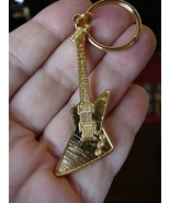 M307-C) GIBSON EXPLORER Guitar gold plated love music Key chain keychain... - $19.22 CAD