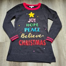 99 Jane Street Christmas Sweater Womens Size Small Ugly Sequins Black Holiday - £20.10 GBP