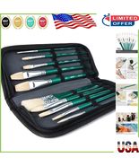 Versatile ARTIFY 10-Piece Hog Bristle Paint Brushes for Oil &amp; Acrylic Pa... - $37.18 CAD