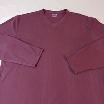 Claiborne Moisture Wicking V-Neck Men's Burgundy Long Sleeve Shirt Size XL  image 5