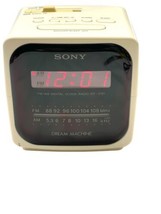 Sony Dream Machine Clock Radio Alarm AM/FM Cube Model ICF-C121 Red LED Tested - £23.73 GBP
